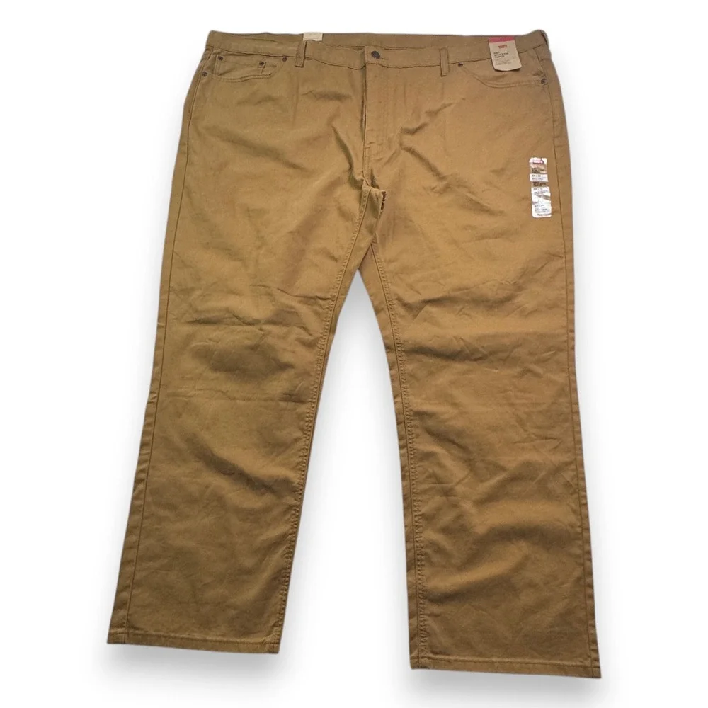 Levis 541 Athletic Taper Pants Mens 52x32 British Khaki Brown Stretch Twill NEW